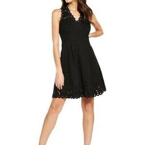 Ted Baker Emalise Black Embroidered Scallop Trim Dress (Size 1 / US 4)